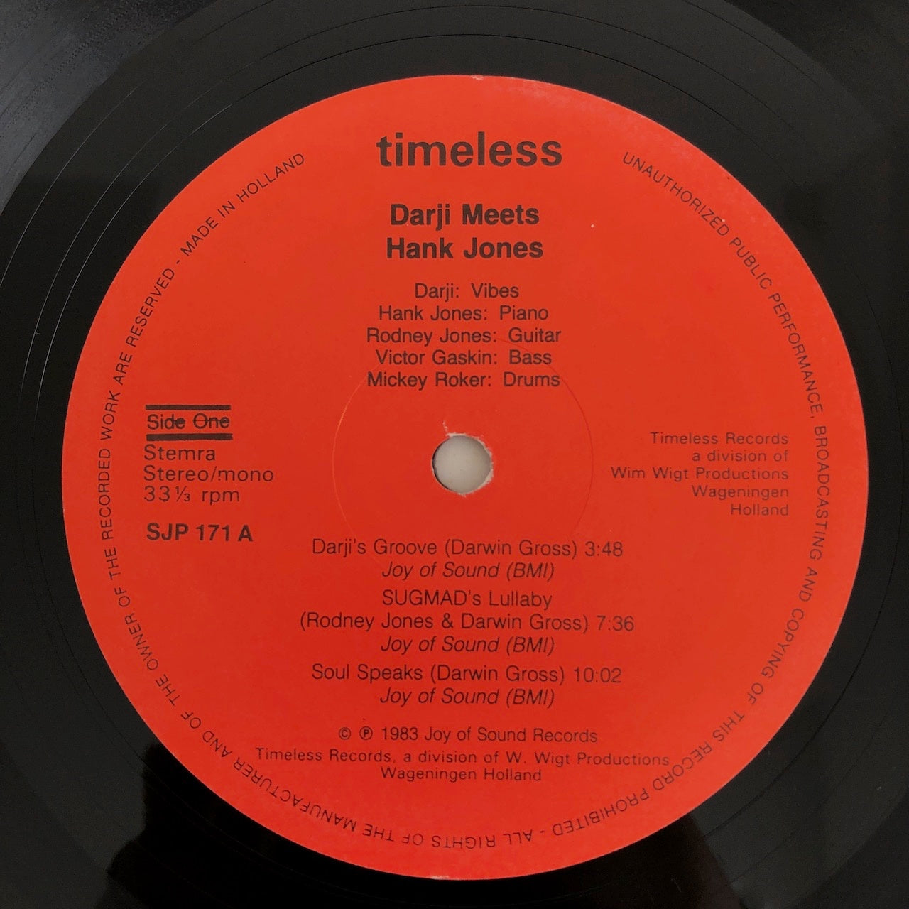 LP/ DARJI, HANK JONES / DARJI MEETS HANK JONES  / オランダ盤 TIMELESS  SJP171