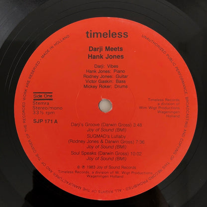 LP/ DARJI, HANK JONES / DARJI MEETS HANK JONES  / オランダ盤 TIMELESS  SJP171