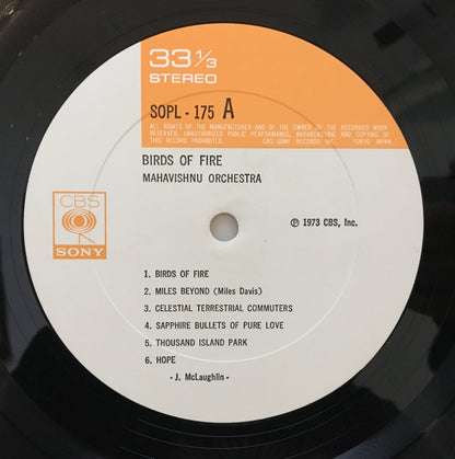 LP/ MAHAVISHNU ORCHESTRA / BIRDS OF FIRE / 掛帯 ライナー CBS/SONY SOPL175