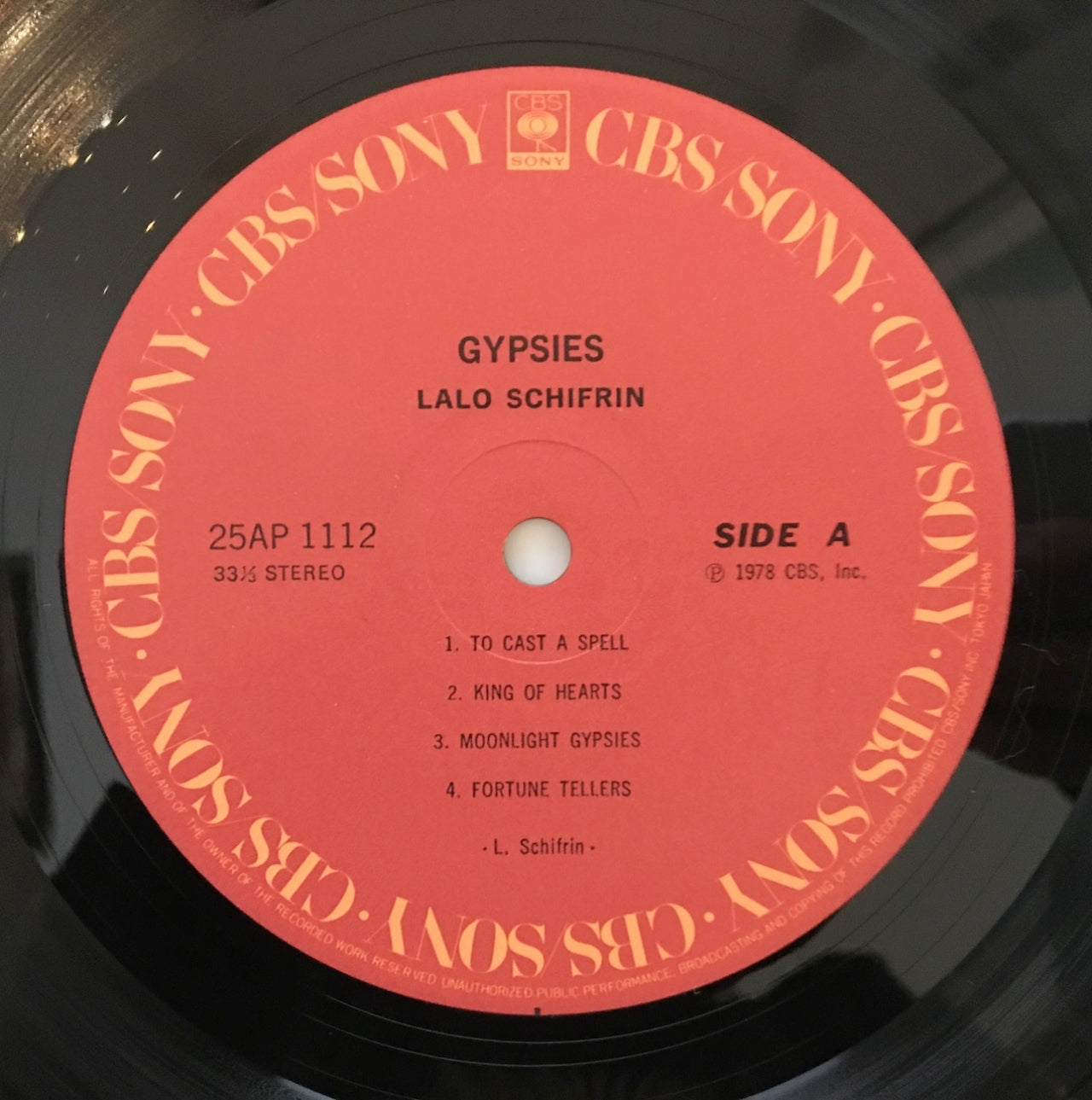 LP/ LALO SCHIFRIN / GYPSIES / 国内盤 帯・ライナー CBS/SONY 25AP1112