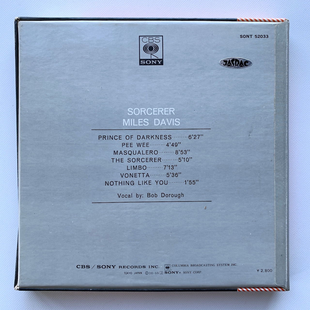 オープンリール/ MILES DAVIS / SORCERER / 国内盤 7号 4トラック 19cm/s (7 1/2IPS) 帯・ライナー CBS SONY SONT-52033