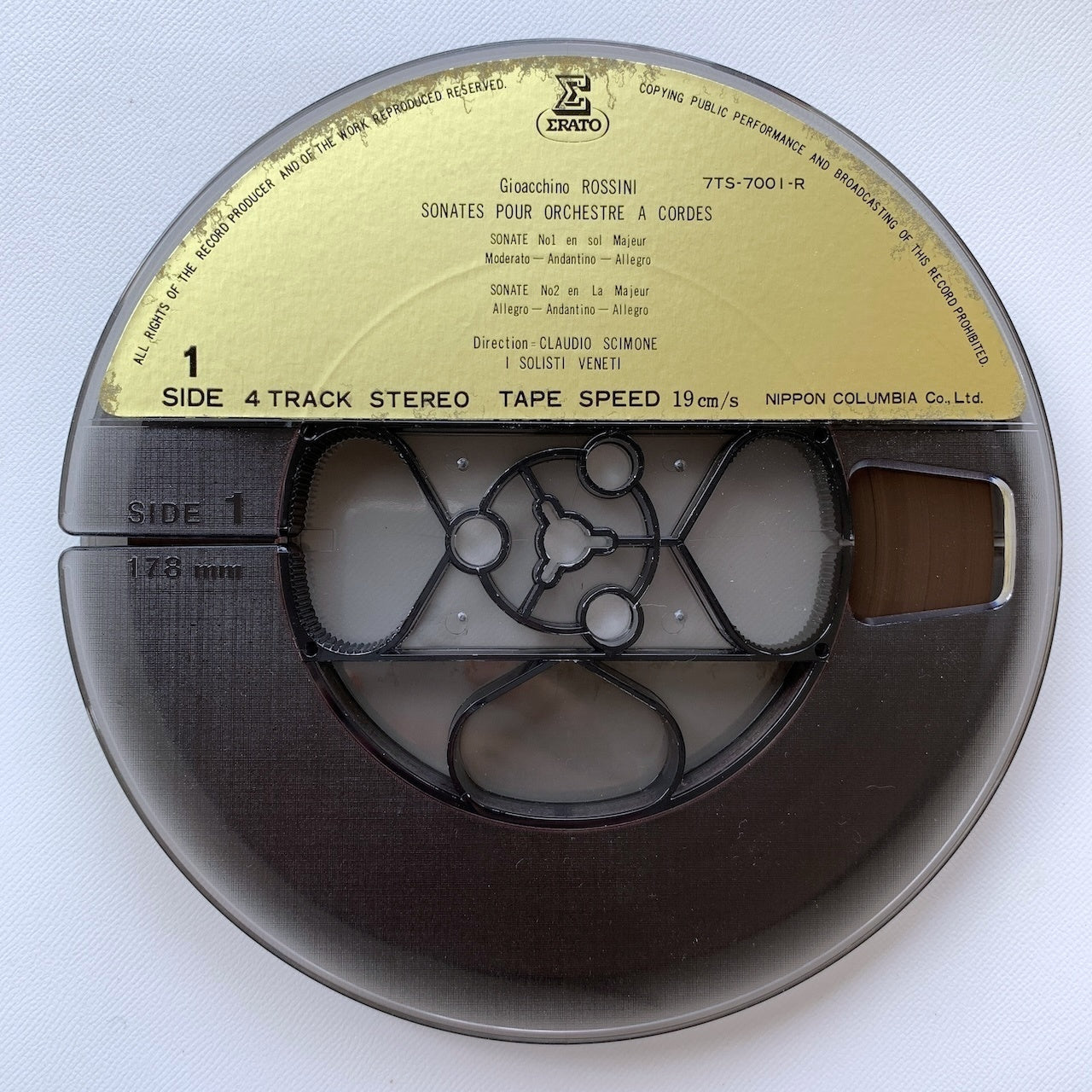 オープンリール/ クラウディオ・シモーネ / ロッシーニ：弦楽のためのソナタ集 / 国内盤 7号 4トラック 19cm/s (7 1/2IPS) 帯・ライナー ERATO 7TS-7001