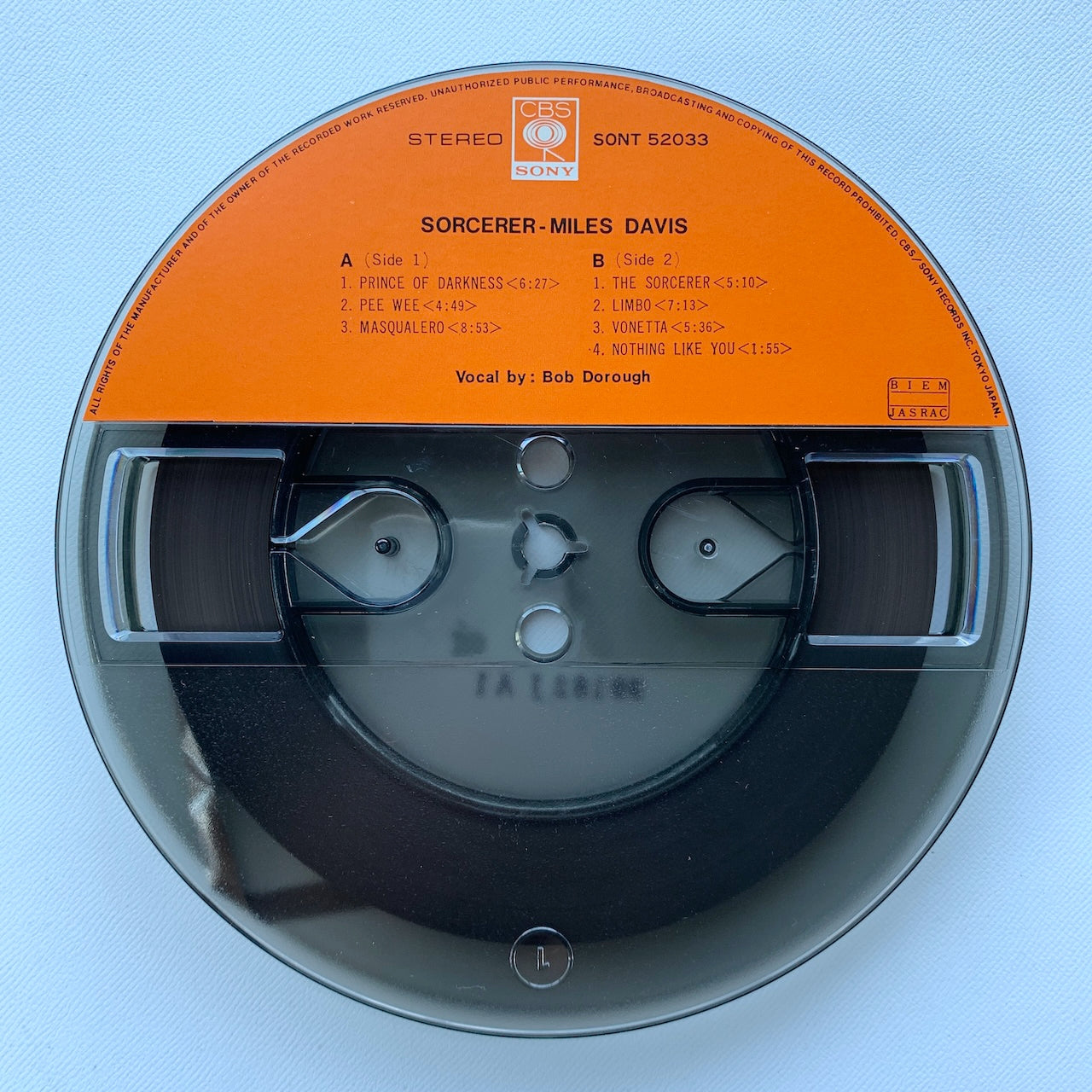 オープンリール/ MILES DAVIS / SORCERER / 国内盤 7号 4トラック 19cm/s (7 1/2IPS) 帯・ライナー CBS SONY SONT-52033