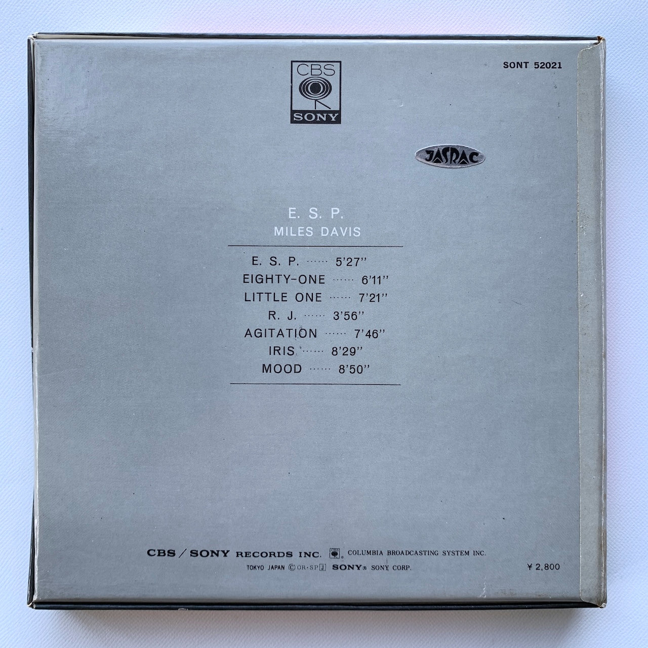 オープンリール/ MILES DAVIS / E.S.P. / 国内盤 7号 4トラック 19cm/s (7 1/2IPS) ライナー CBS SONY SONT-52021