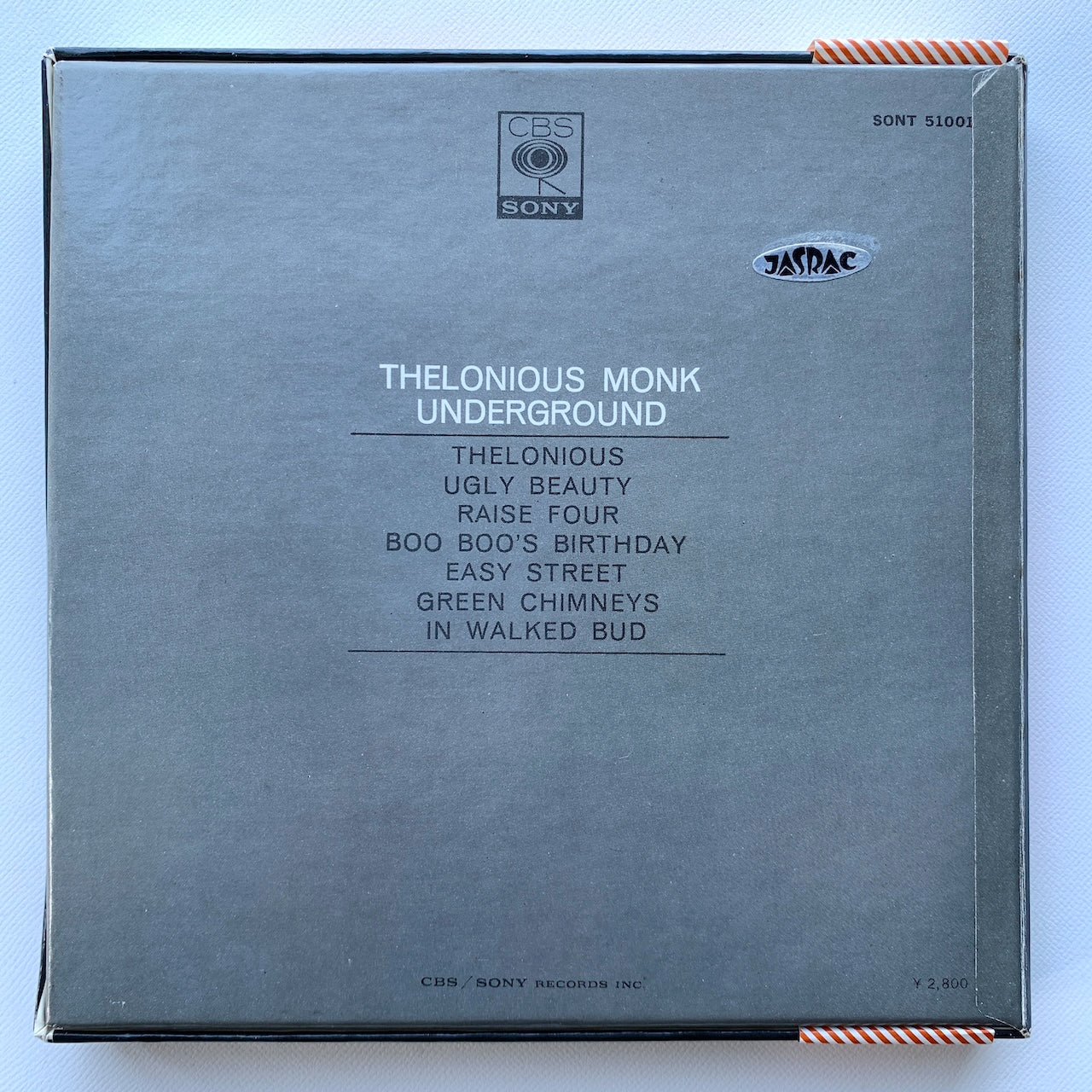 オープンリール/ THELONIOUS MONK / UNDERGROUND / 国内盤 7号 4トラック 19cm/s (7 1/2IPS) 帯・ライナー CBS SONY SONT-51001