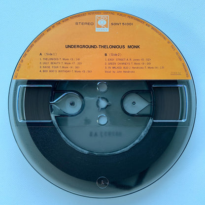 オープンリール/ THELONIOUS MONK / UNDERGROUND / 国内盤 7号 4トラック 19cm/s (7 1/2IPS) 帯・ライナー CBS SONY SONT-51001