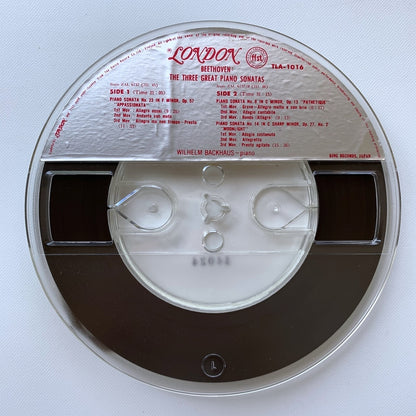 オープンリール/ バックハウス / ベートーヴェン：3大ピアノソナタ / 国内盤 7号 4トラック 19cm/s (7 1/2IPS) 帯・ライナー LONDON TLA-1016