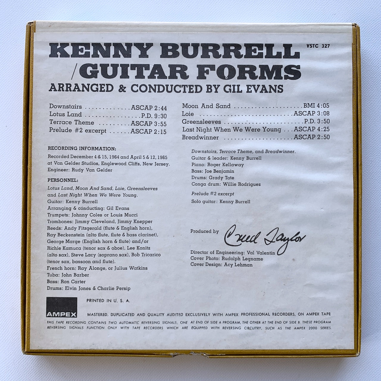 オープンリール/ KENNY BURRELL / GUITAR FORMS / US盤 7号 4トラック 19cm/s (7 1/2IPS) VERVE VSTC327