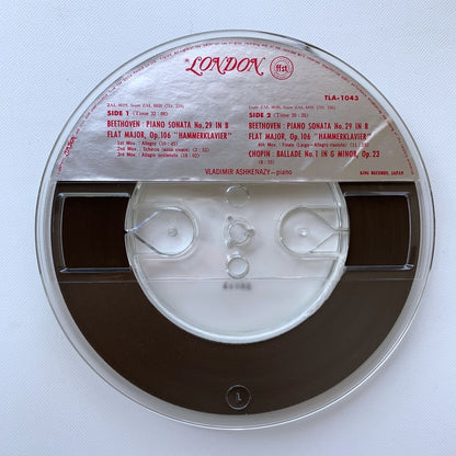 オープンリール/ アシュケナージ / ベートーヴェン：ピアノソナタ第29番 他 / 国内盤 7号 4トラック 19cm/s (7 1/2IPS) 帯・ライナー LONDON TLA-1043