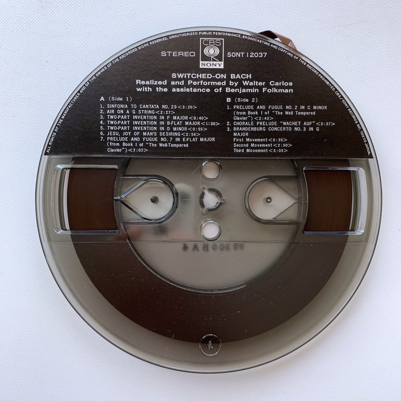 オープンリール/ WALTER CARLOS / SWITCHED ON BACH / 国内盤 7号 4トラック 19cm/s (7 1/2IPS) 帯・ライナー CBS SONY SONT-12037