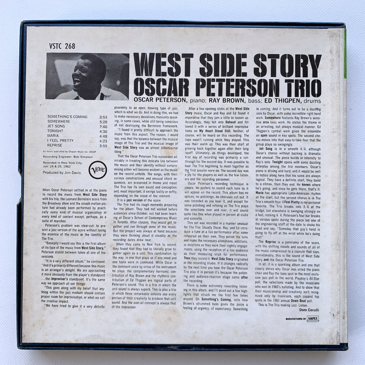 オープンリール/ OSCAR PETERSON / WEST SIDE STORY / US盤 7号 4トラック 19cm/s (7 1/2IPS) VERVE VSTC268