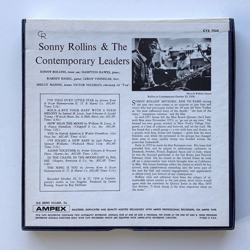 オープンリール/ SONNY ROLLINS / AND THE CONTEMPORARY LEADERS / US盤 7号 4トラック 9.5cm/s (3 3/4IPS) CONTEMPORARY CYX7564