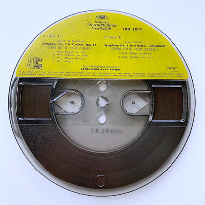 オープンリール/ カラヤン、ベルリン・フィル / ベートーヴェン：交響曲第5番[運命」他 / 国内盤 7号 4トラック 19cm/s (7 1/2IPS) ライナー DGG TXG-1014