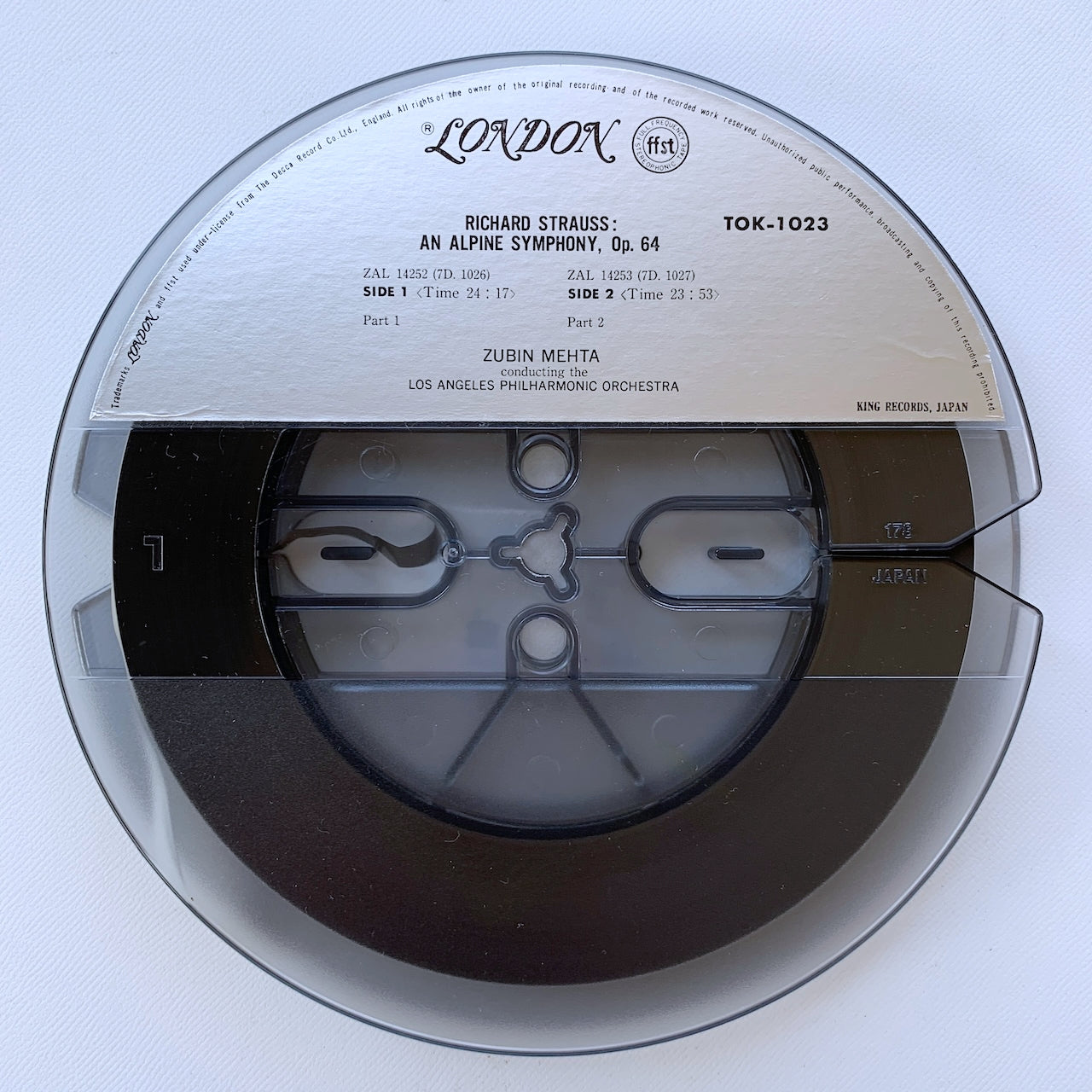 オープンリール/ メータ / R. シュトラウス：アルプス交響曲 / 国内盤 7号 4トラック 19cm/s (7 1/2IPS) ライナー LONDON TOK-1023