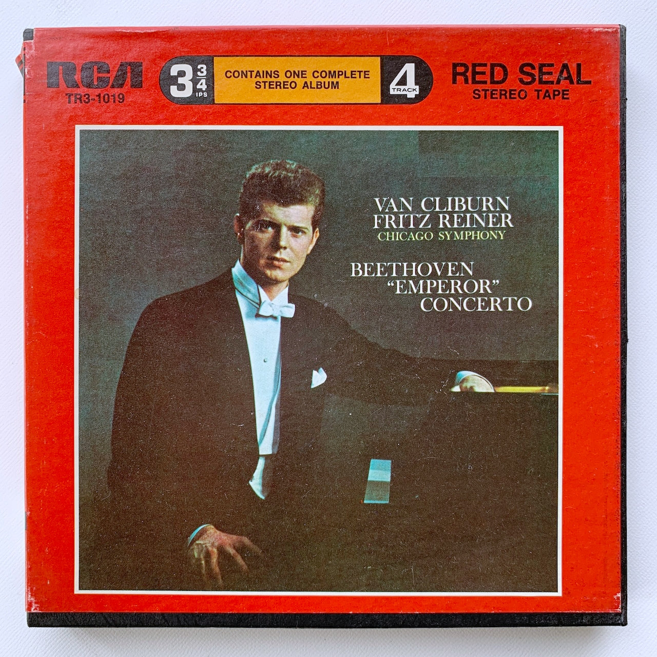 オープンリール/ クライバーン / ベートーヴェン：ピアノ協奏曲第5番「皇帝」 / US盤 7号 4トラック 9.5cm/s (3 3/4IPS) インサート RCA TR3-1019