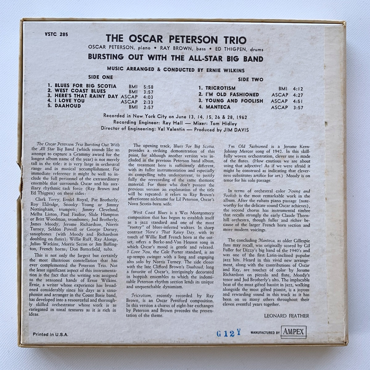 オープンリール/ OSCAR PETERSON / BURSTING OUT WITH THE ALL-STAR