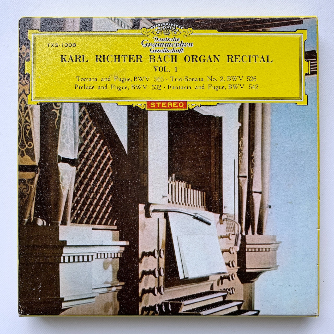 オープンリール/ カール・リヒター / J.S.バッハ：トッカータとフーガ 他 / 国内盤 7号 4トラック 19cm/s (7 1/2IPS) ライナー DGG TXG-1008