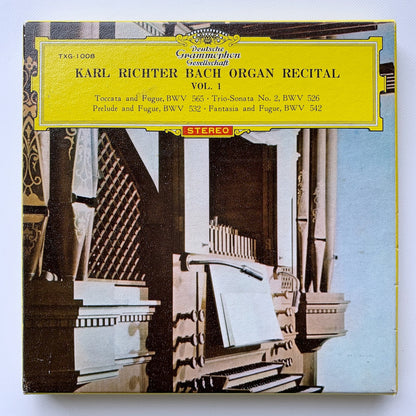 オープンリール/ カール・リヒター / J.S.バッハ：トッカータとフーガ 他 / 国内盤 7号 4トラック 19cm/s (7 1/2IPS) ライナー DGG TXG-1008