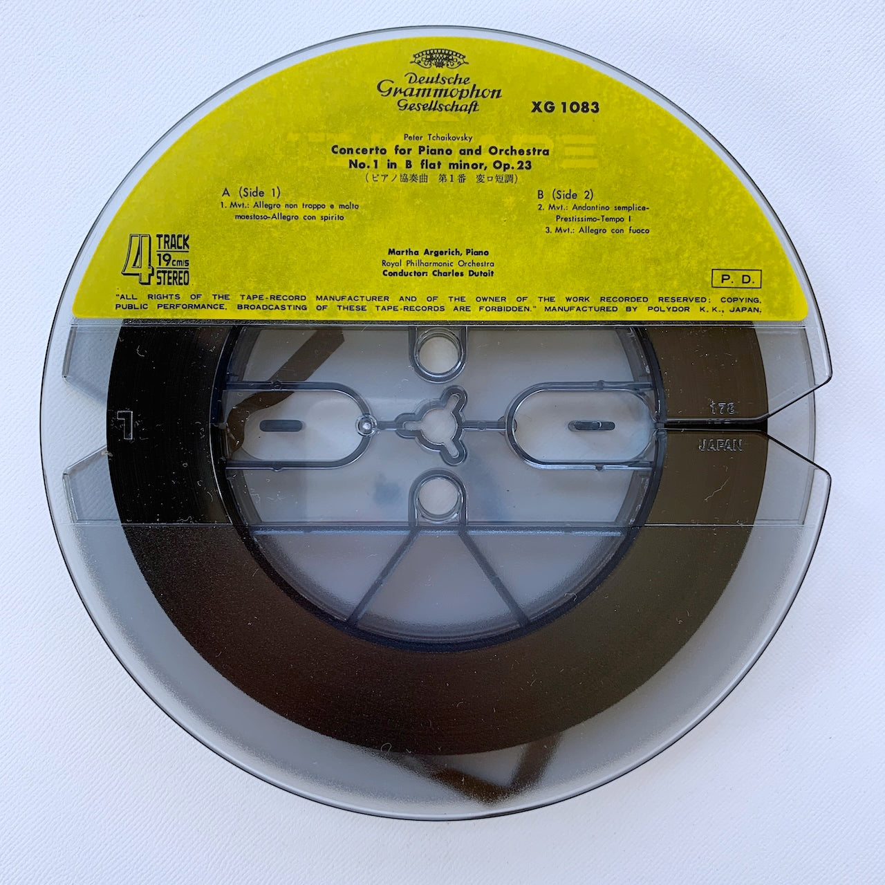 オープンリール/ アルゲリッチ / チャイコフスキー：ピアノ協奏曲第1番 / 国内盤 7号 4トラック 19cm/s (7 1/2IPS) 帯・ライナー DGG XG-1083