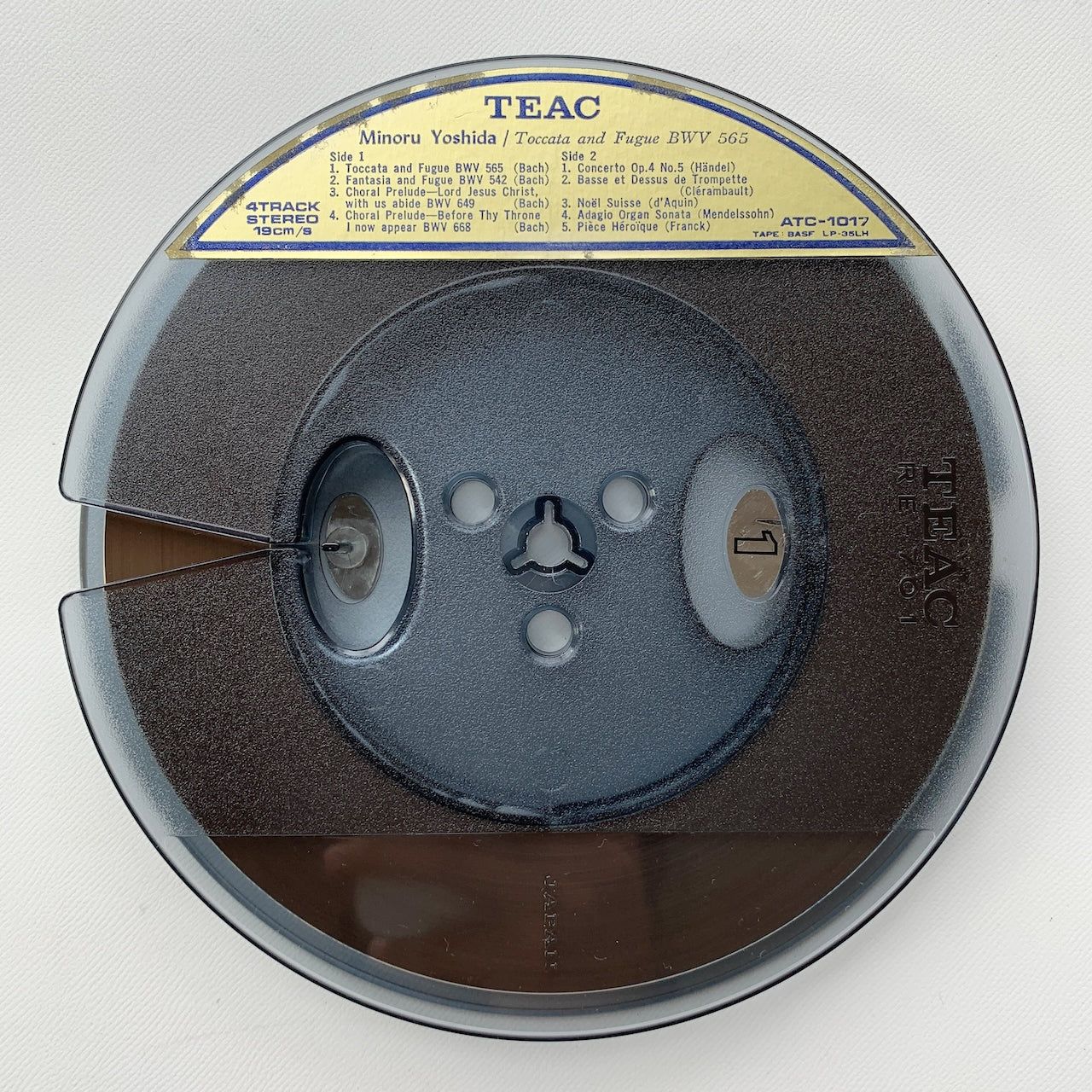 オープンリール/ 吉田実 / オルガン名曲集 J.S.バッハ：トッカータとフーガ 他 / 国内盤 7号 4トラック 19cm/s (7 1/2IPS) ライナー TEAC ATC-1017