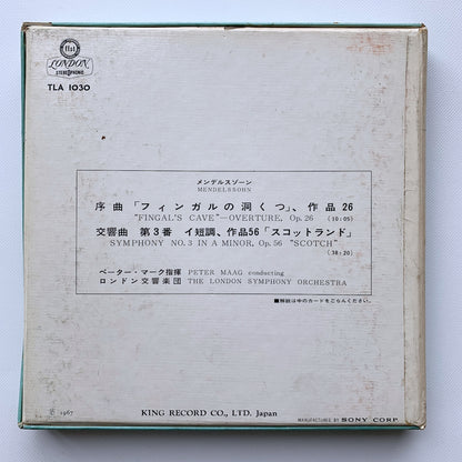 オープンリール/ ペーター・マーク / メンデルスゾーン：交響曲第3番「スコットランド」他 / 国内盤 7号 4トラック 19cm/s (7 1/2IPS) ライナー LONDON TLA1030