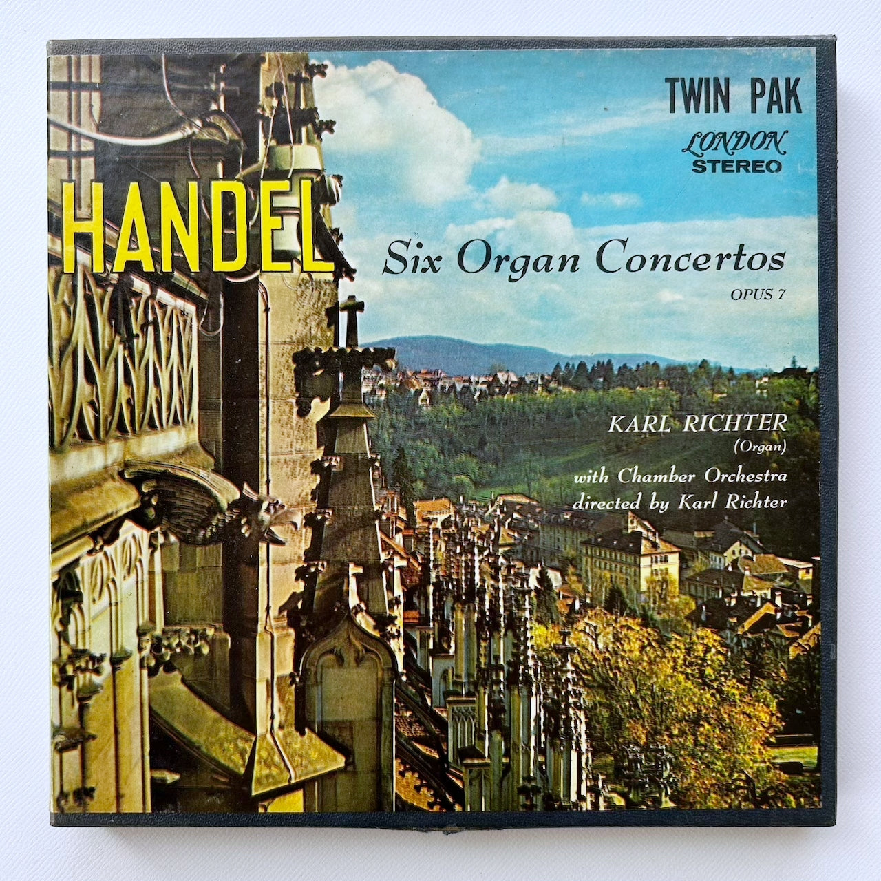 オープンリール/ カール・リヒター / ヘンデル：オルガン協奏曲集 / US盤 7号 4トラック 19cm/s (7 1/2IPS) インサート LONDON LCK80112