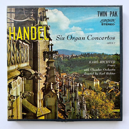 オープンリール/ カール・リヒター / ヘンデル：オルガン協奏曲集 / US盤 7号 4トラック 19cm/s (7 1/2IPS) インサート LONDON LCK80112