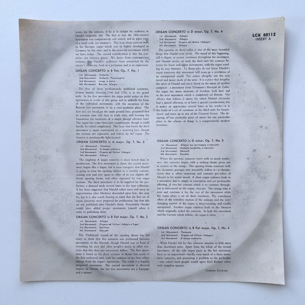 オープンリール/ カール・リヒター / ヘンデル：オルガン協奏曲集 / US盤 7号 4トラック 19cm/s (7 1/2IPS) インサート LONDON LCK80112