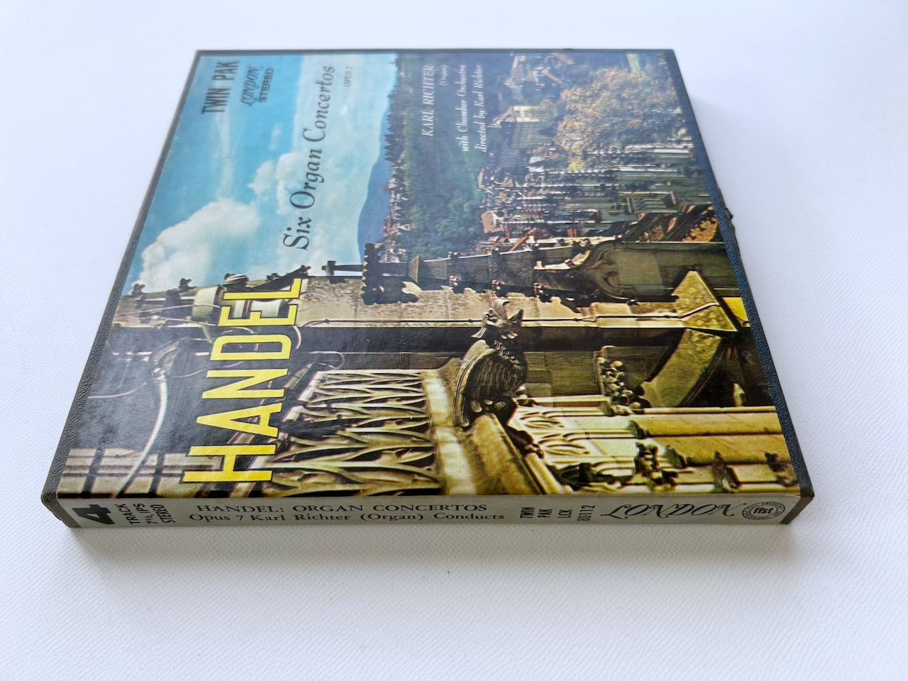オープンリール/ カール・リヒター / ヘンデル：オルガン協奏曲集 / US盤 7号 4トラック 19cm/s (7 1/2IPS) インサート LONDON LCK80112