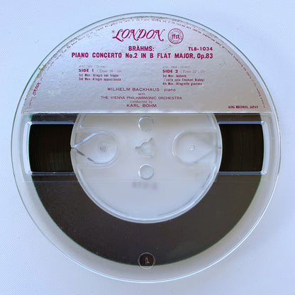 オープンリール/ ウィルヘルム・バックハウス / ブラームス：ピアノ協奏曲第2番 / 国内盤 7号 4トラック 19cm/s (7 1/2IPS) 帯・ライナー LONDON TLB-1034