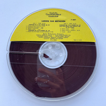 オープンリール/ カラヤン / ベートーヴェン：交響曲第8、9番 / US盤 7号 4トラック 19cm/s (7 1/2IPS) インサート DGG DGP8807