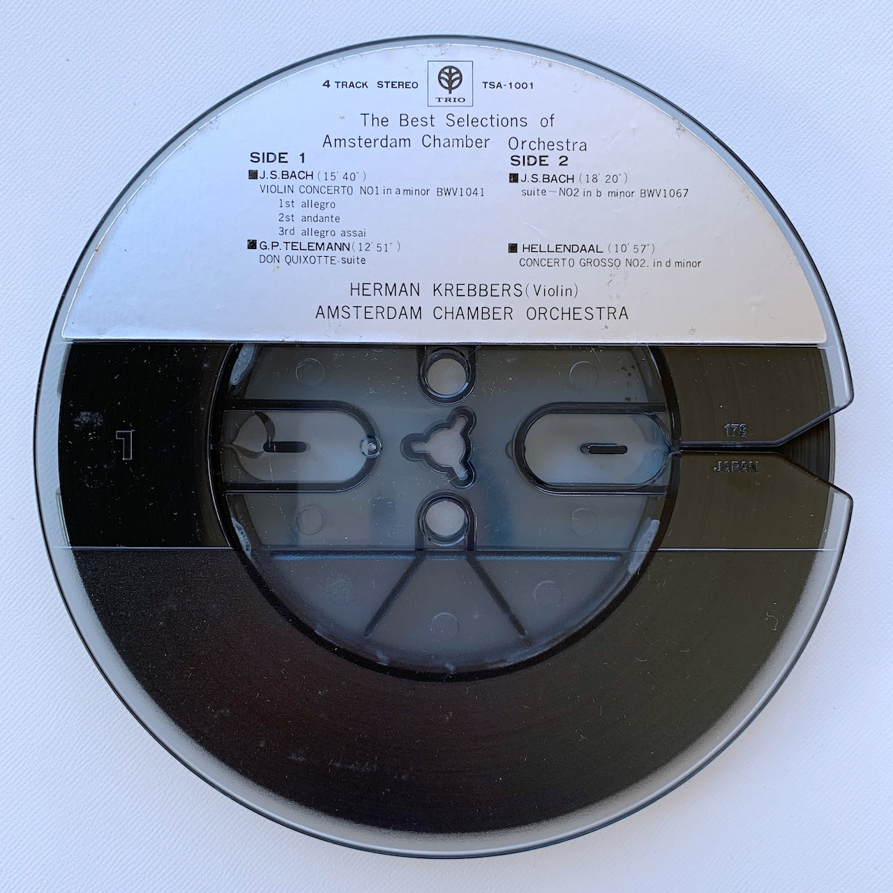 オープンリール/ アムステルダム室内合奏団 / J.S.バッハ：ヴァイオリン協奏曲第1番 他 / 国内盤 7号 4トラック 19cm/s (7 1/2IPS) 帯・ライナー TRIO TSA-1001