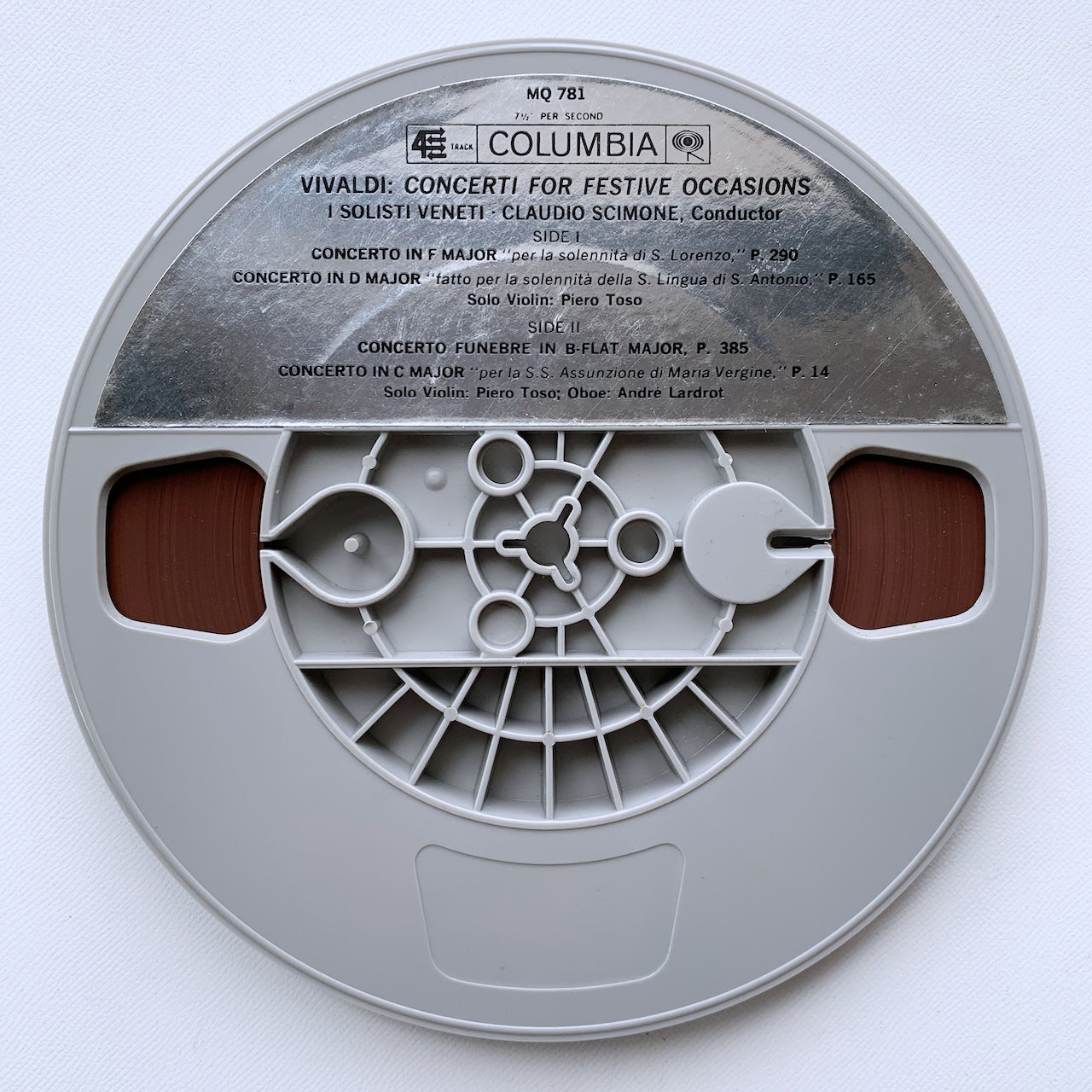 オープンリール/ イ・ソリスティ・ヴェネティ / ヴィヴァルディ：4つのヴァイオリンのための協奏曲 / US盤 7号 4トラック 19cm/s (7 1/2IPS) インサート COLUMBIA MQ781