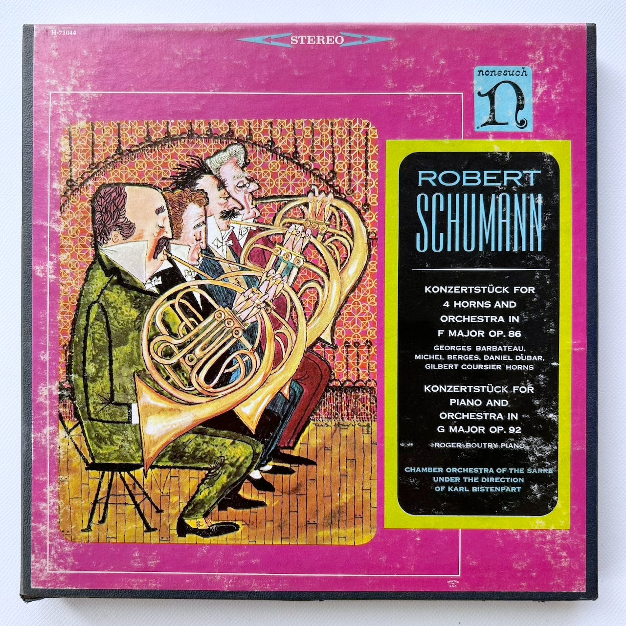 オープンリール/ バルボトゥ、ベルジュ 他 / シューマン：4本のホルンと管弦楽のためのコンツェルトシュテュック / US盤 7号 4トラック 19cm/s (7 1/2IPS) NONESUCH NSE1044