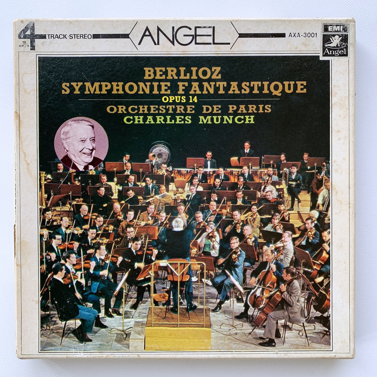 オープンリール/ シャルル・ミンシュ / ベルリオーズ：幻想交響曲 / 国内盤 7号 4トラック 19cm/s (7 1/2IPS) ライナー ANGEL AXA-3001
