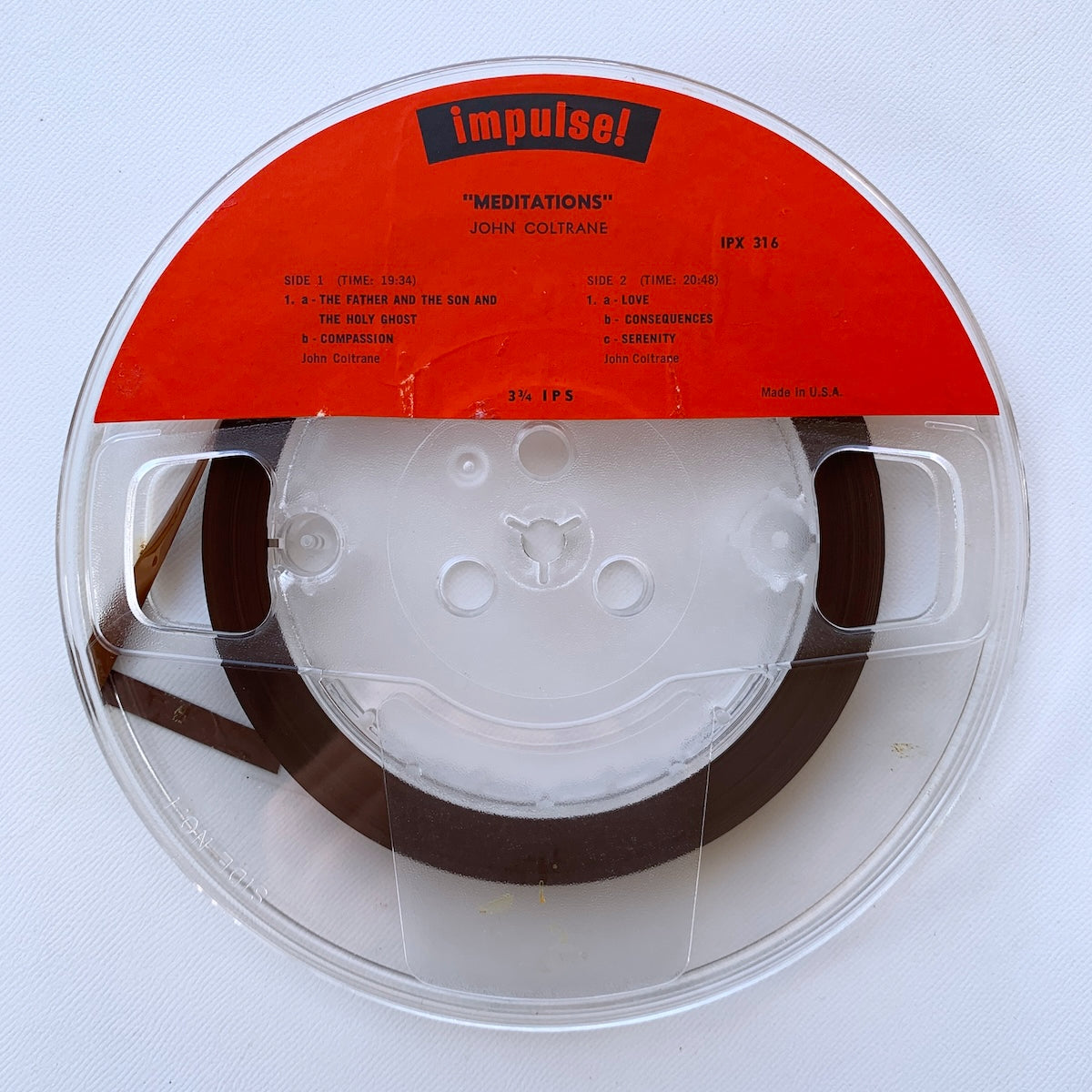 オープンリール/ JOHN COLTRANE / MEDITATIONS / US盤 7号 4トラック 19cm/s (7 1/2IPS) IMPULSE IPX316