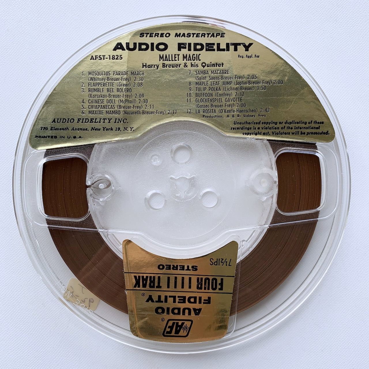 オープンリール/ HARRY BREUER AND HIS QUINTET / MALLET MAGIC / US盤 7号 4トラック 19cm/s (7 1/2IPS) AUDIO FIDELITY AFST1825