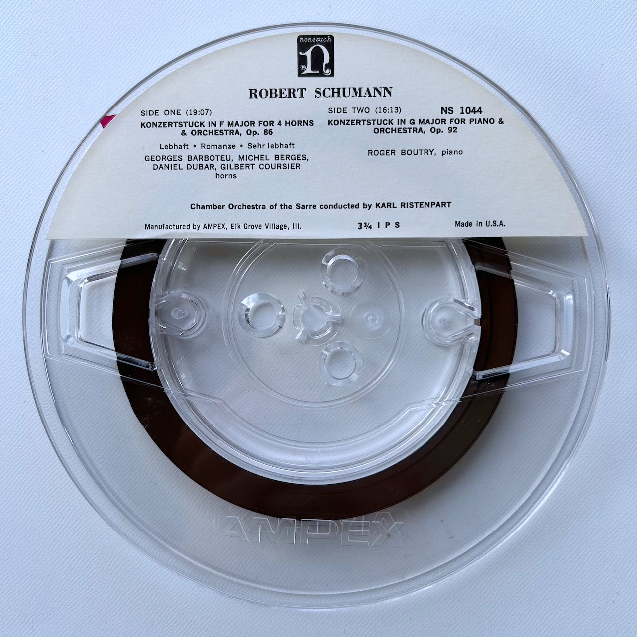 オープンリール/ バルボトゥ、ベルジュ 他 / シューマン：4本のホルンと管弦楽のためのコンツェルトシュテュック / US盤 7号 4トラック 19cm/s (7 1/2IPS) NONESUCH NSE1044