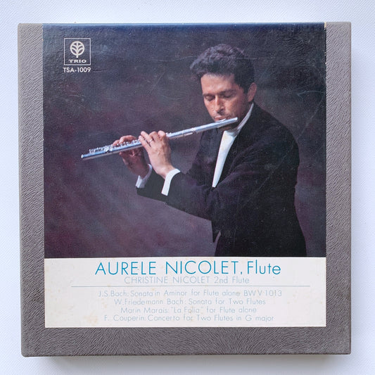 オープンリール/ オーレル・ニコレ / フルートの真髄 J.S.バッハ：無伴奏フルート・ソナタ 他 / 国内盤 7号 4トラック 19cm/s (7 1/2IPS) TRIO TSA-1009
