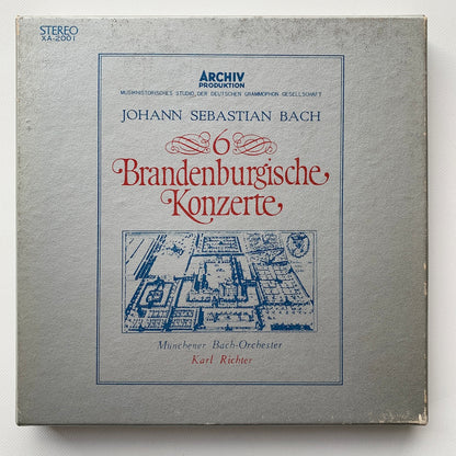 オープンリール/ カール・リヒター / J.S.バッハ：ブランデンブルク協奏曲(全曲) / 国内盤 7号 4トラック 19cm/s (7 1/2IPS) ライナー ARCHIV XA-2001