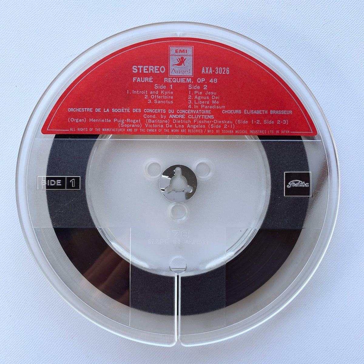 オープンリール/ アンドレ・クリュイタンス / フォーレ：レクイエム / 国内盤 7号 4トラック 19cm/s (7 1/2IPS) ライナー EMI AXA-3026
