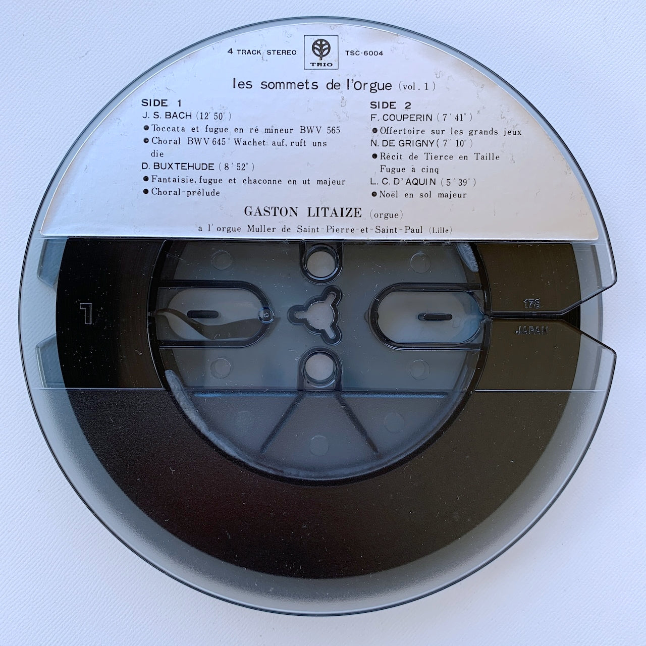 オープンリール/ ガステン・リテーズ / オルガン芸術の極致 第1集 / 国内盤 7号 4トラック 19cm/s (7 1/2IPS) 帯・ライナー TRIO TSC-6004