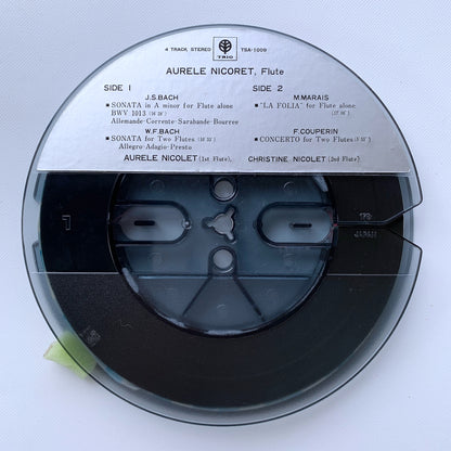 オープンリール/ オーレル・ニコレ / フルートの真髄 J.S.バッハ：無伴奏フルート・ソナタ 他 / 国内盤 7号 4トラック 19cm/s (7 1/2IPS) TRIO TSA-1009