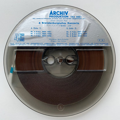 オープンリール/ カール・リヒター / J.S.バッハ：ブランデンブルク協奏曲(全曲) / 国内盤 7号 4トラック 19cm/s (7 1/2IPS) ライナー ARCHIV XA-2001