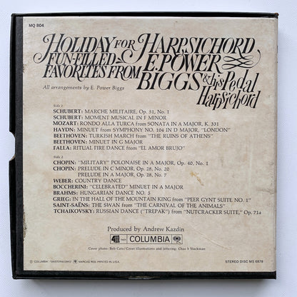 オープンリール/ E.POWE BIGGS / HOLIDAY FOR HARPSICHORD / US盤 7号 4トラック 19cm/s (7 1/2IPS) インサート COLUMBIA MQ804