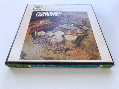 オープンリール/ 秋山和慶、JAPAN PERCUSSION ENSEMBLE / PERCUSSION FANTASTIC パーカッションの脅威 / 国内盤 7号 4トラック 19cm/s (7 1/2IPS) ライナー CBS SONY SONT12070J