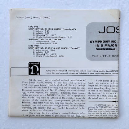 オープンリール/ レスリー・ジョーンズ / ハイドン：交響曲第31番「ホルン信号」他 / US盤 7号 4トラック 19cm/s (7 1/2IPS) インサート NONESUCH TH-71031