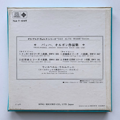 オープンリール/ ウィルヘルム・クルムバッハ / J.S.バッハ：オルガン作品集 / 国内盤 7号 4トラック 19cm/s (7 1/2IPS) ライナー TELEFUNKEN TLA(T)1049