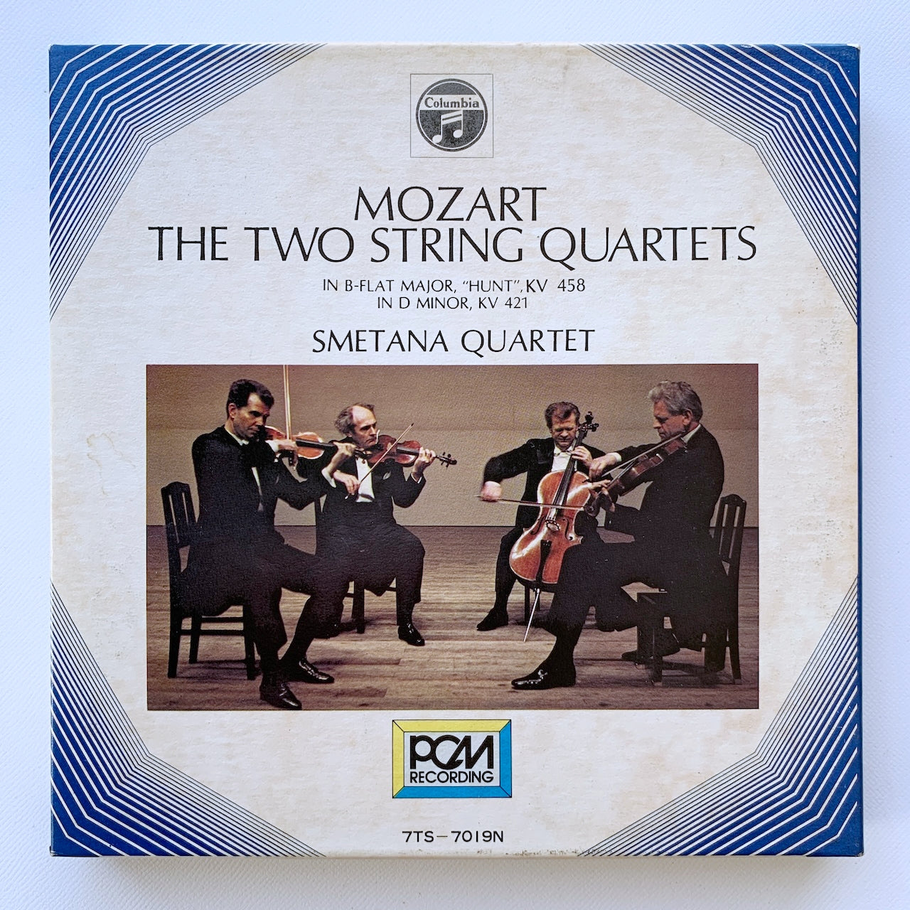 オープンリール/ スメタナ四重奏団 / モーツァルト：弦楽四重奏曲第17番「狩」、第15番 / 国内盤 7号 4トラック 19cm/s (7 1/2IPS) ライナー COLUMBIA 7TS-7019N