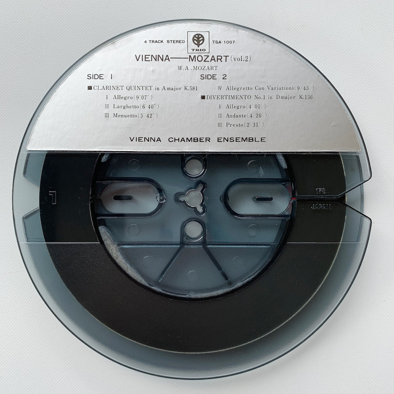オープンリール/ ウィーン室内管弦楽団 / モーツァルト：クラリネット五重奏曲 他 / 国内盤 7号 4トラック 19cm/s (7 1/2IPS) ライナー TRIO TSA-1007
